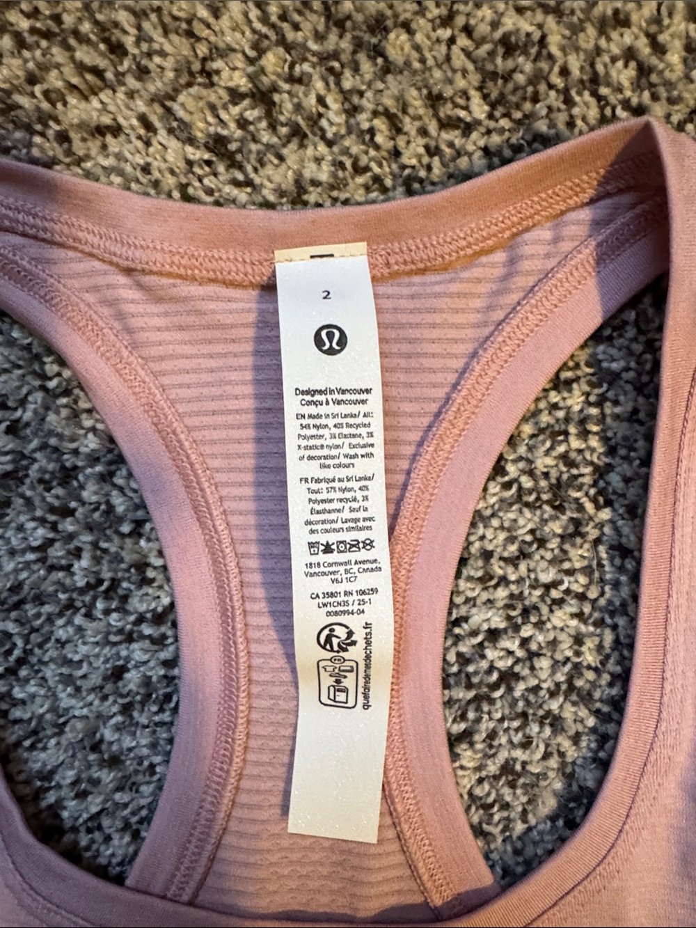 lululemon athletica Dusty Rose Racerback Tank - Picture 2 of 3